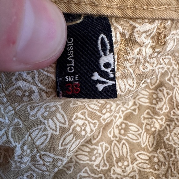 Psycho Bunny Size 38 Classic Chino Shorts Dark Khaki Tan 9" Inseam - Picture 6 of 10